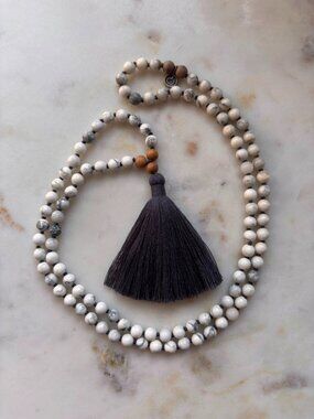 Mala Collective "I Am Patient" 108 Howlite Stone Mala Necklace